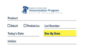 Beyond use date label for vaccines