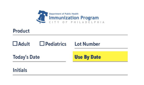 Beyond use date label for vaccines
