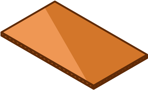 Piece of corrugated cardboard.