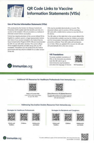 QR Codes to Vaccine Information Statements